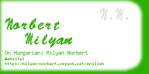 norbert milyan business card